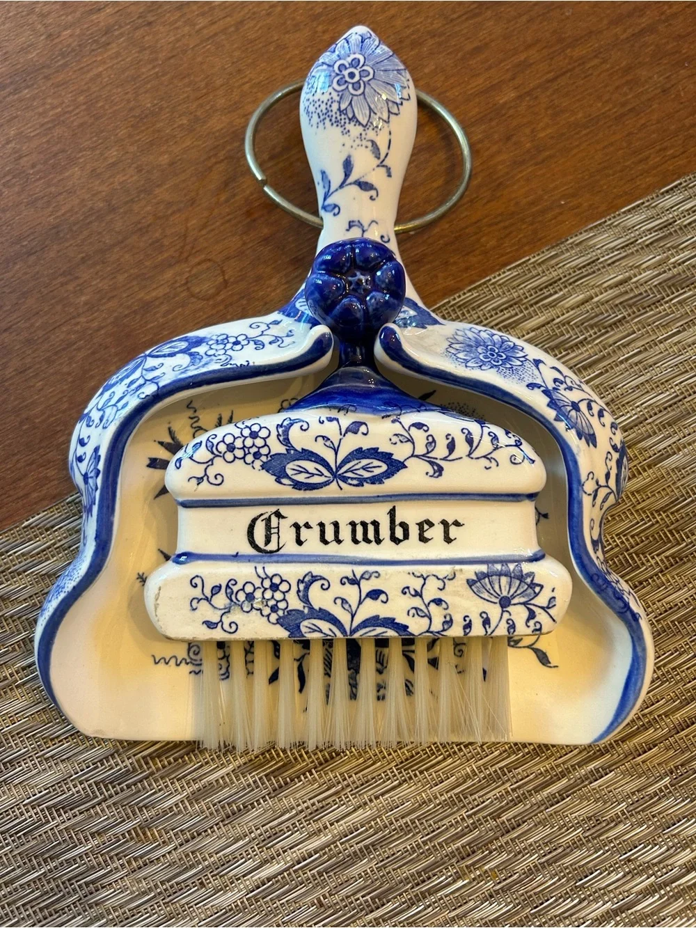 Vintage made in Japan  ceramic crumber/table crumb catcher dustpan and brush